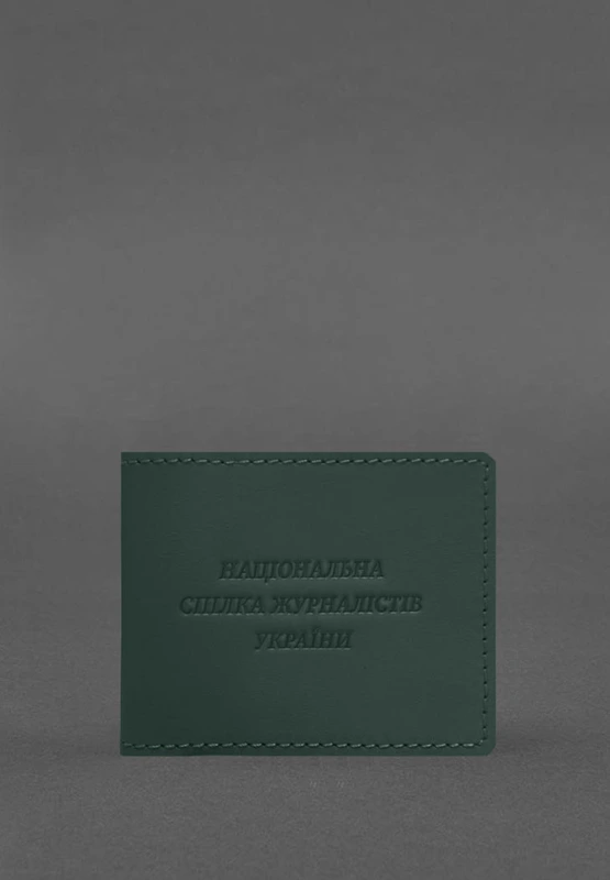 Шкіряна обкладинка для посвідчення журналіста зелена Crazy Horse