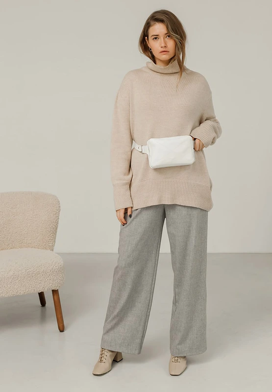 Шкіряна жіноча поясна сумка Dropbag Mini біла