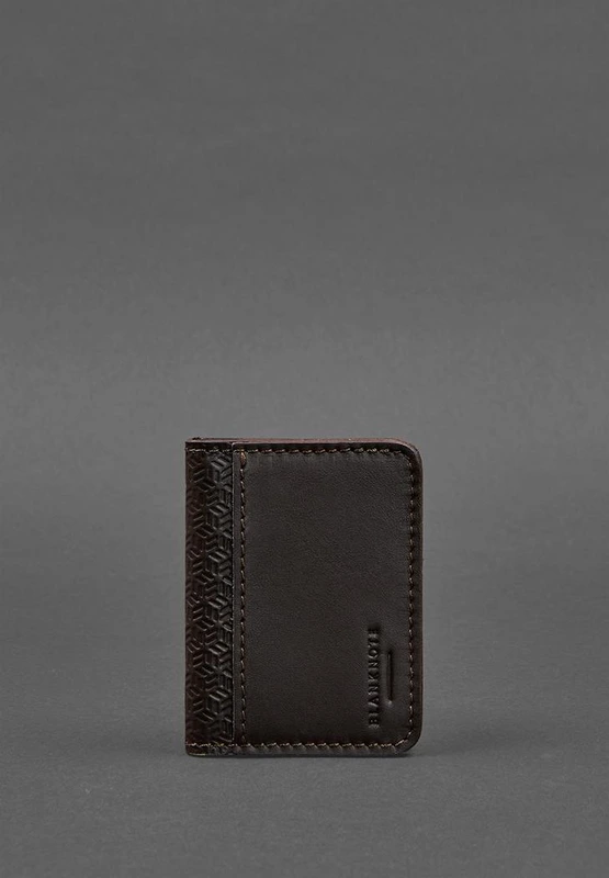 Шкіряна обкладинка для ID-паспорта і водійського повсідчення 4.0 карбон коричнева