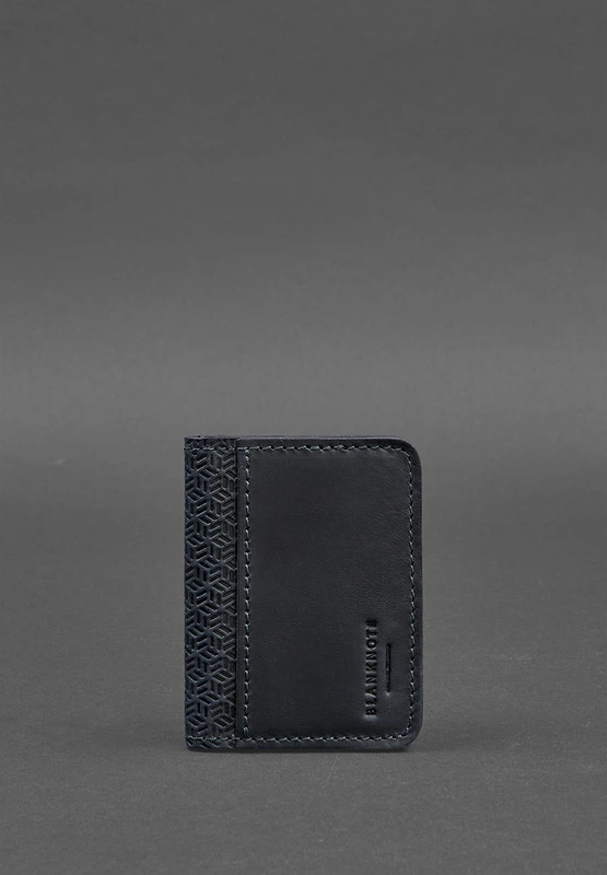 Шкіряна обкладинка для ID-паспорта і водійського повсідчення 4.0 Карбон синя — BlankNote