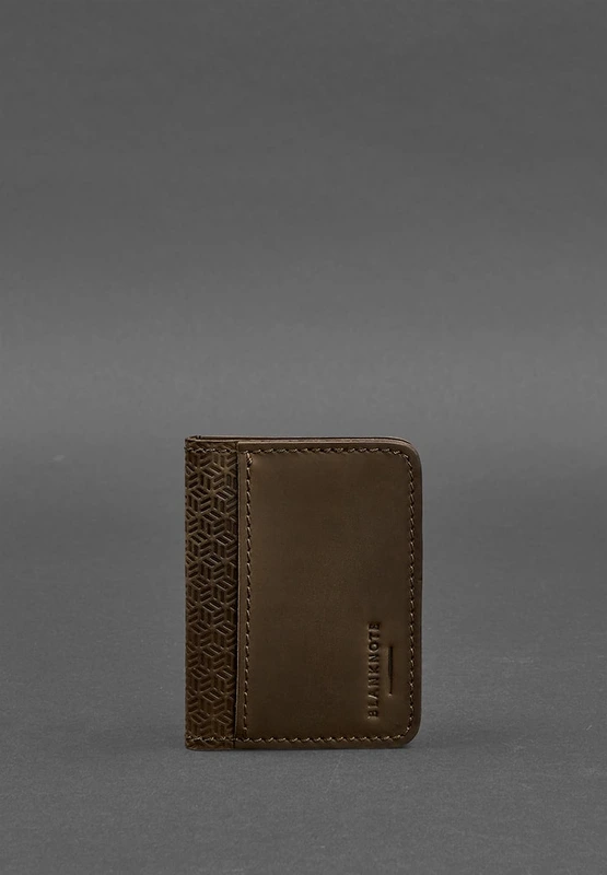 Шкіряна обкладинка для ID-паспорта і водійського повсідчення 4.0 Карбон темно-коричнева — BlankNote