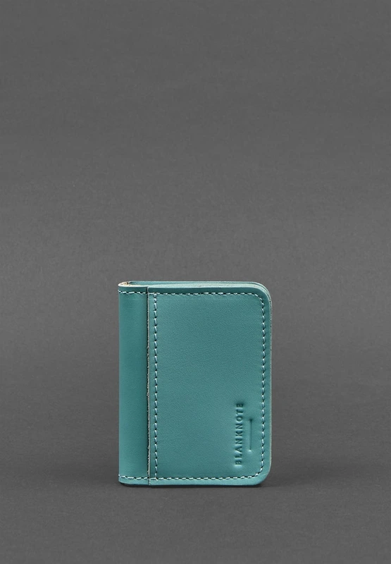 Шкіряна обкладинка для ID-паспорта і водійського повсідчення 4.0 бірюзова