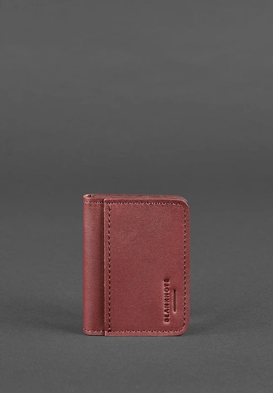 Шкіряна обкладинка для ID-паспорта і водійського повсідчення  4.0 бордова