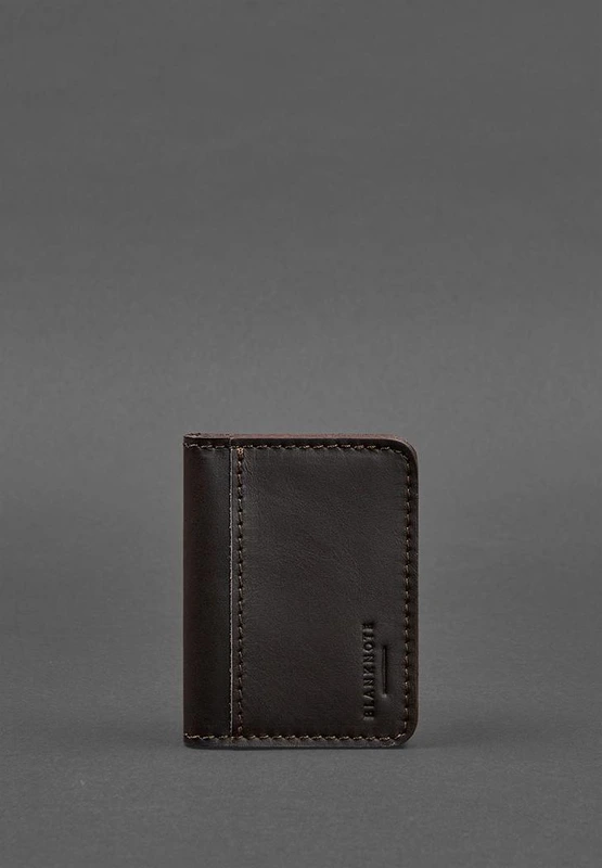 Шкіряна обкладинка для ID-паспорта і водійського повсідчення 4.1 коричнева з гербом України