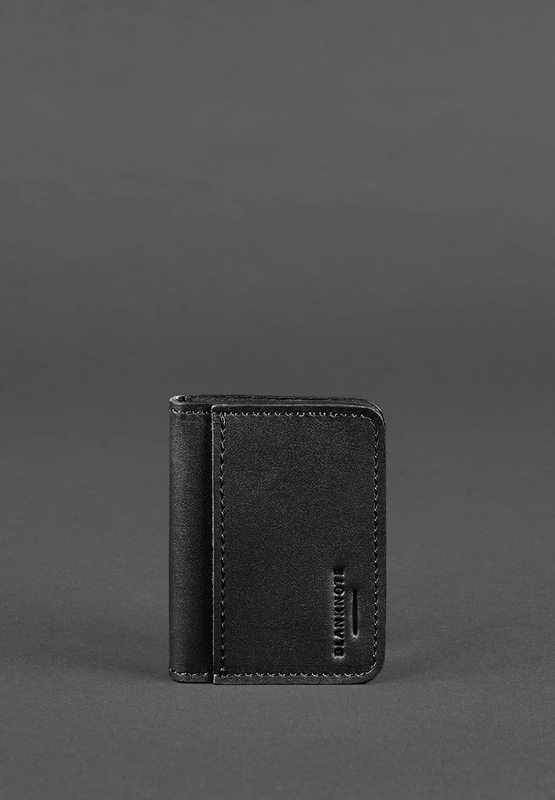 Шкіряна обкладинка для ID-паспорта і водійського повсідчення 4.1 чорна з гербом