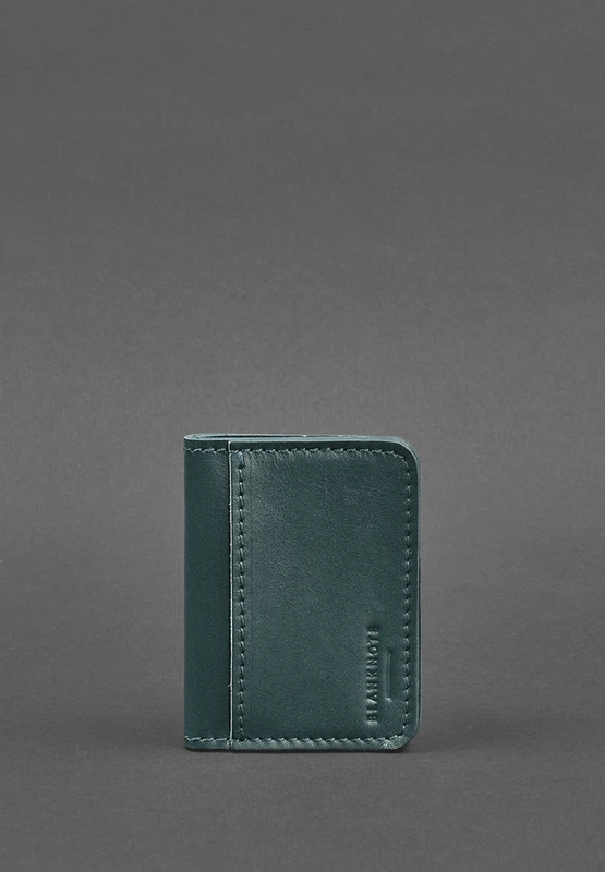 Шкіряна обкладинка для ID-паспорта і водійського повсідчення 4.1 зелена з гербом