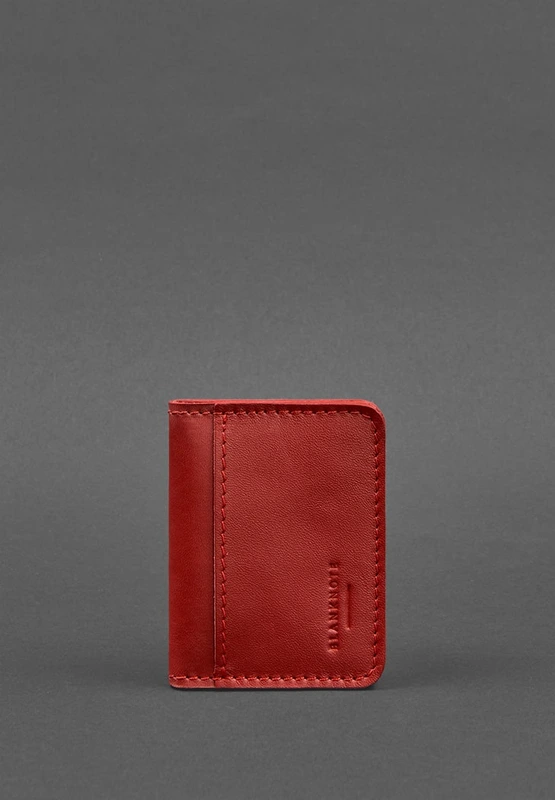 Шкіряна обкладинка для ID-паспорта і водійського повсідчення 4.1 червона з гербом