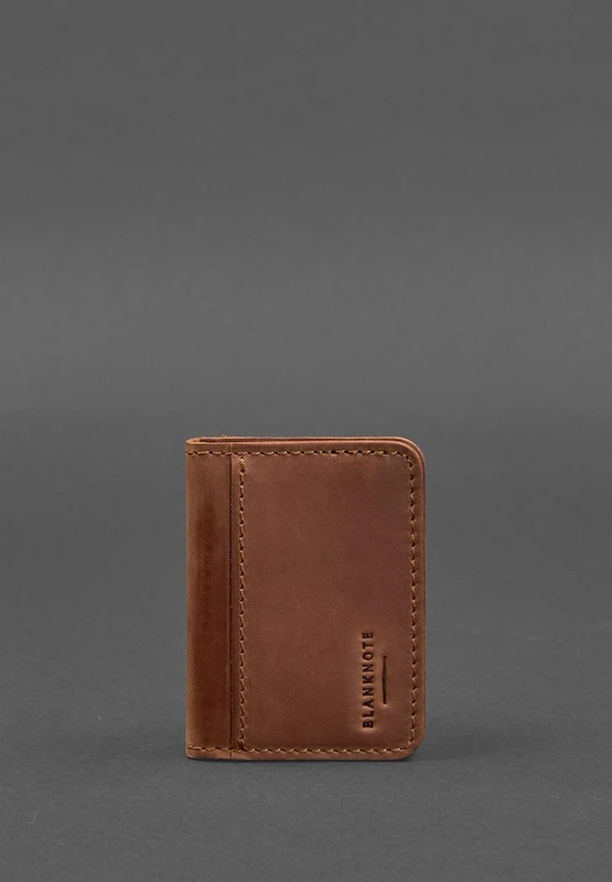 Шкіряна обкладинка для ID-паспорта і водійського повсідчення 4.1 світло-коричнева Crazy Horse з гербом