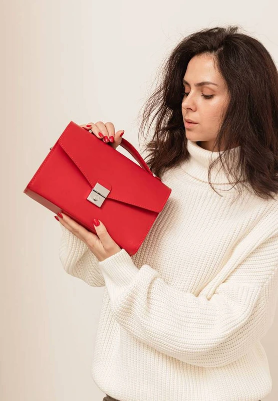 Жіноча шкіряна сумка-кроссбоді Lola червона