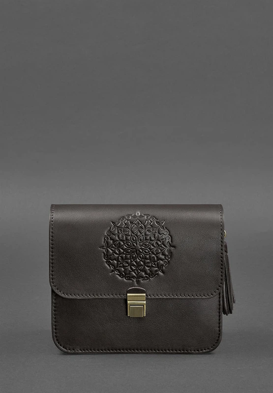 Шкіряна жіноча бохо-сумка Лілу темно-коричнева (BN-BAG-3-choko) — BlankNote