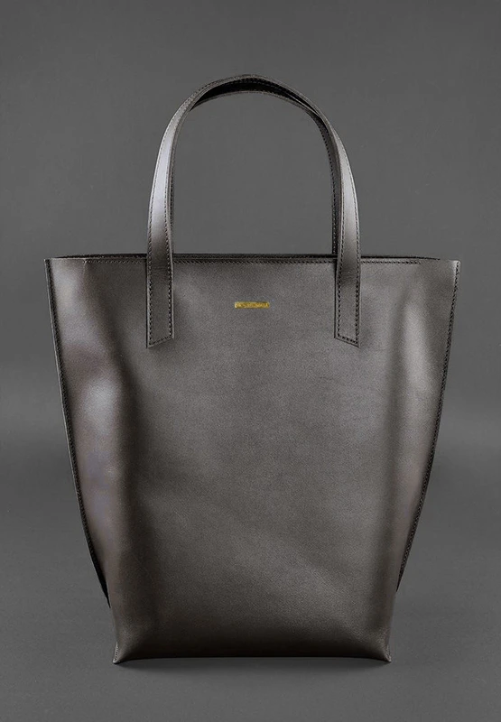 Шкіряна жіноча сумка шоппер D.D. Темно-коричнева — BlankNote