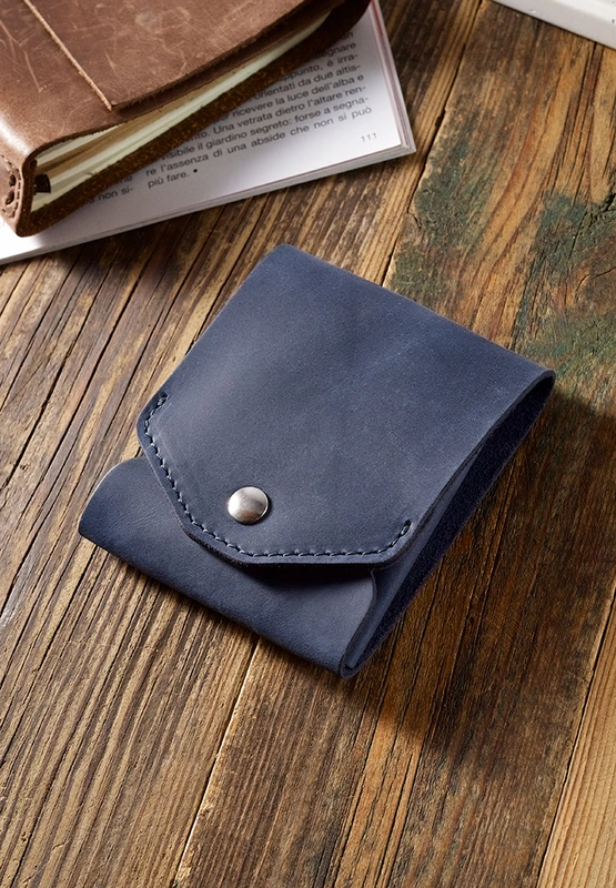 Шкіряний кард-кейс (портмоне) 11.0 синій Crazy Horse — BlankNote