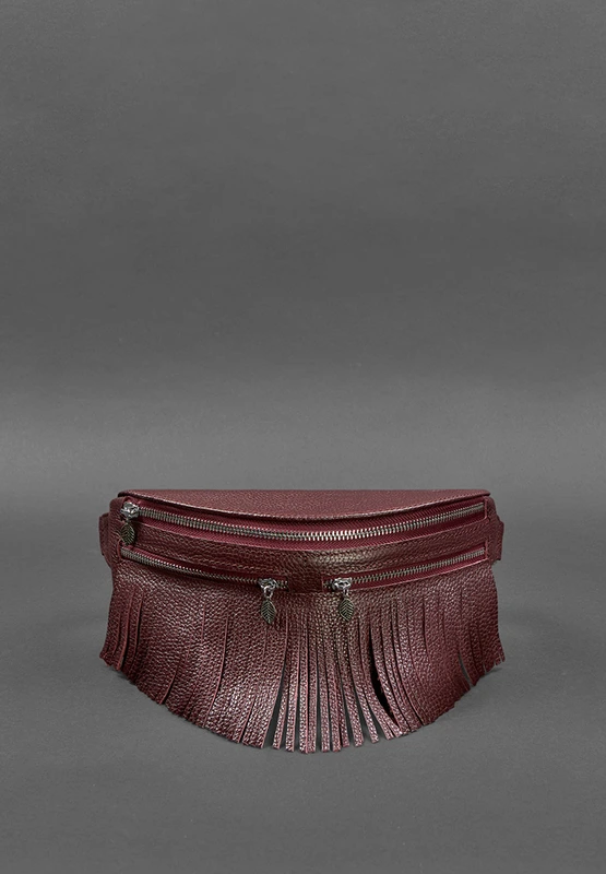 Шкіряна жіноча сумка на пояс Spirit бордова