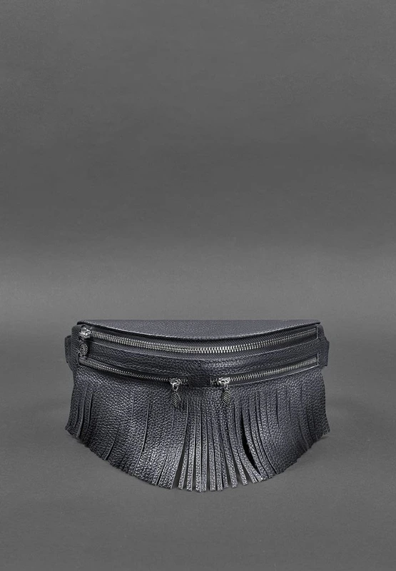 Шкіряна жіноча сумка на пояс Spirit темно-синя