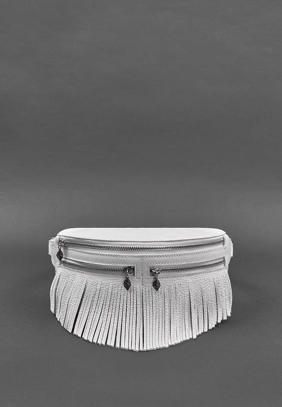 Шкіряна жіноча сумка на пояс Spirit біла