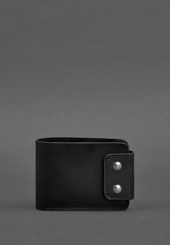 Чоловіче шкіряне портмоне Zeus 9.0 чорне Crazy Horse