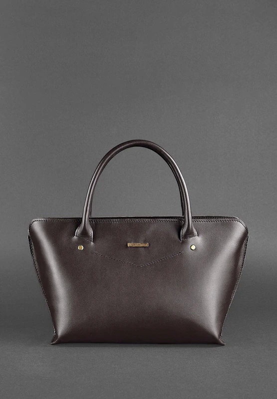 Жіноча шкіряна сумка Midi темно-коричнева — BlankNote