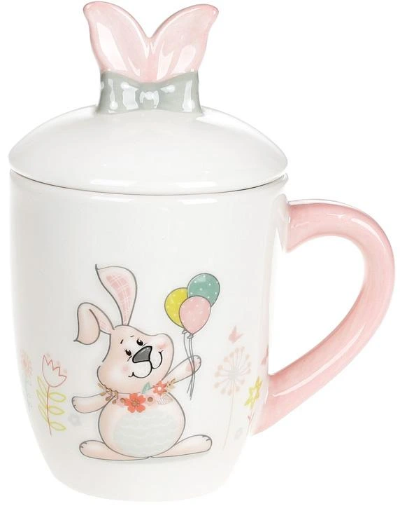 Кружка керамічна "Веселий кролик" 360мл з кришкою