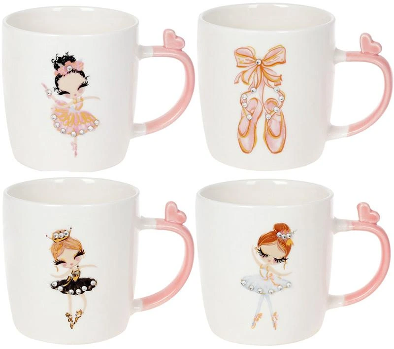Кружка порцелянова "Балеринка" 350мл, зі стразами