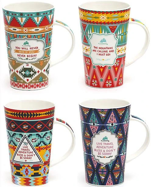 Кружка порцелянова "Мексиканський орнамент" 420мл — Bona