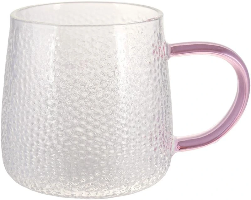Кружка скляна "Monaco-Ice" 350мл, з фіолетовою ручкою