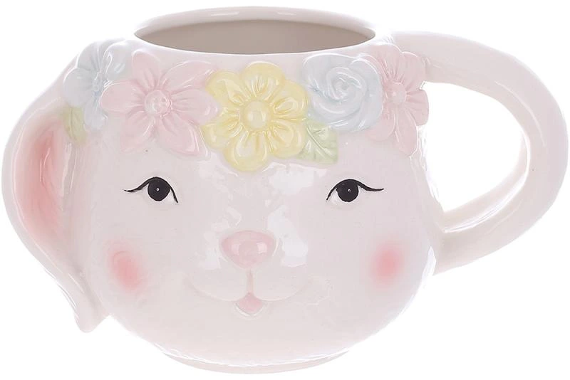 Кухоль керамічний "Зайчик з квітами" 550мл