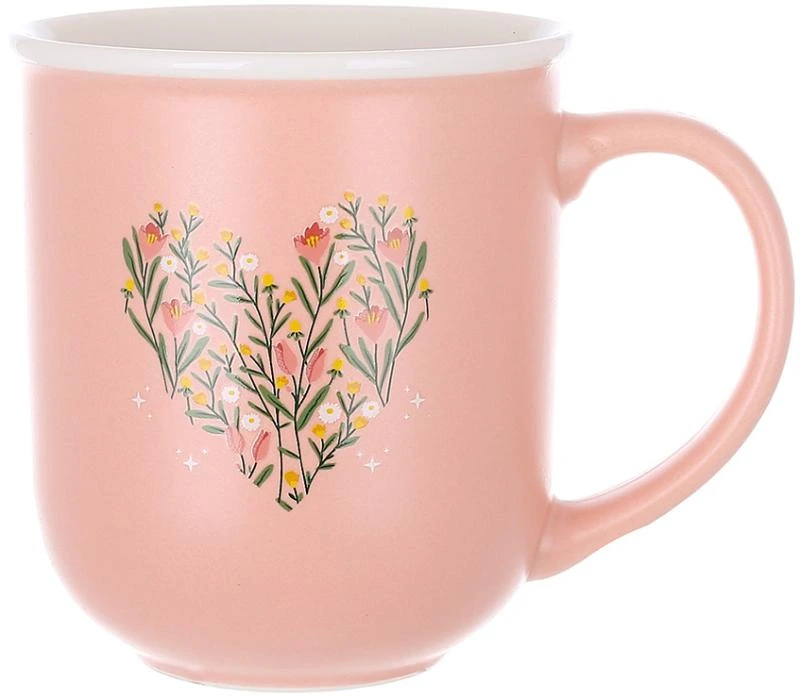 Кухоль порцеляновий "Heart" 400мл, рожевий