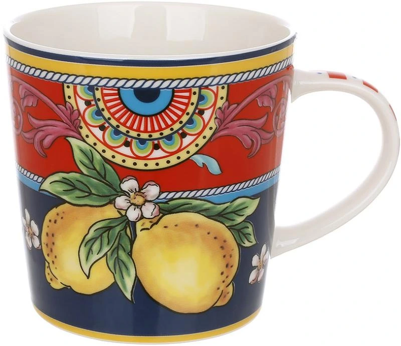 Кухоль порцеляновий Sicilia "Ornamento" (Орнамент) 450мл, подарункова чашка