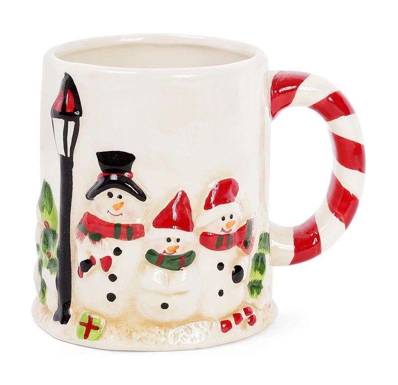 Набір 2 керамічні кружки "Тріо сніговиків" 525мл