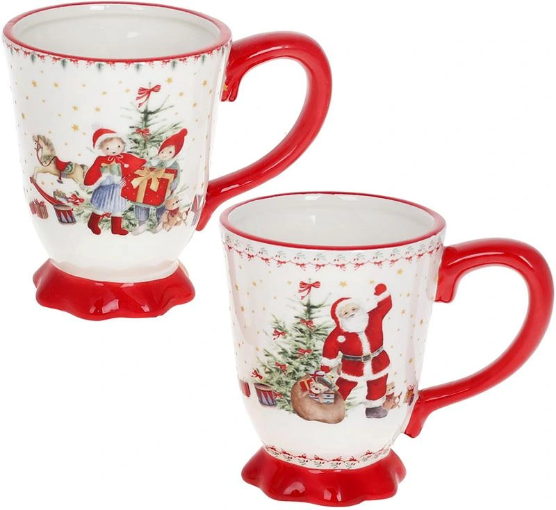Набір 2 керамічних гуртки "Санта" 12.2х8.4х10.2см, 250мл