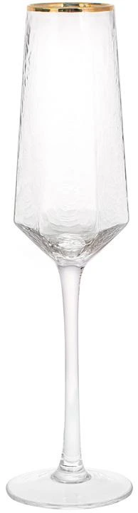 Набір 4 фужера Monaco Ice келихи для шампанського 200мл, скло з золотим кантом