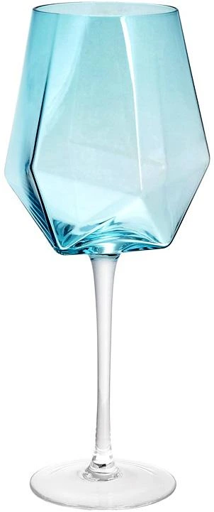 Набір 4 фужера Monaco келихи для вина 670мл, скло блакитний лід