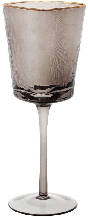 Набір 4 фужера Smoke Ice келихи для вина 400мл, скло з золотим кантом