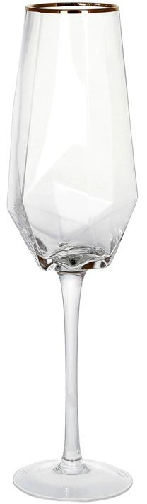 Набір 4 фужери Celine келихи для шампанського 370мл, із золотим кантом