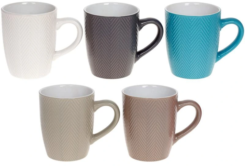 Набір 5 керамічних чашок "Мадрид" 360мл, пастель — Bona