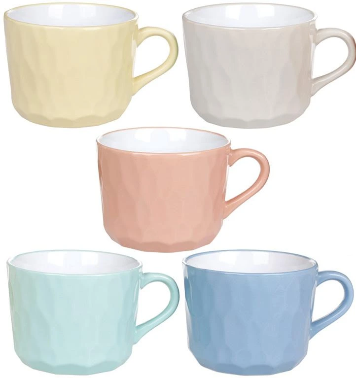 Набір 5 керамічних кружок Ніжний орнамент "Пастораль" 650мл