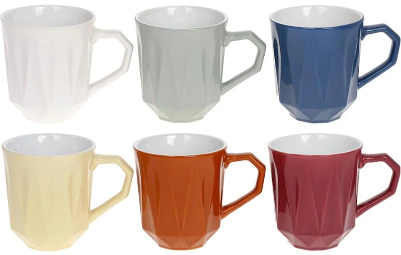 Набір 6 керамічних чашок "Касабланка" 350мл, яскраві