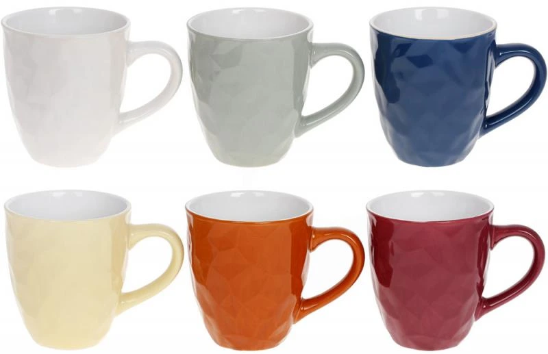 Набір 6 керамічних чашок "Валенсія" 340мл, яскраві