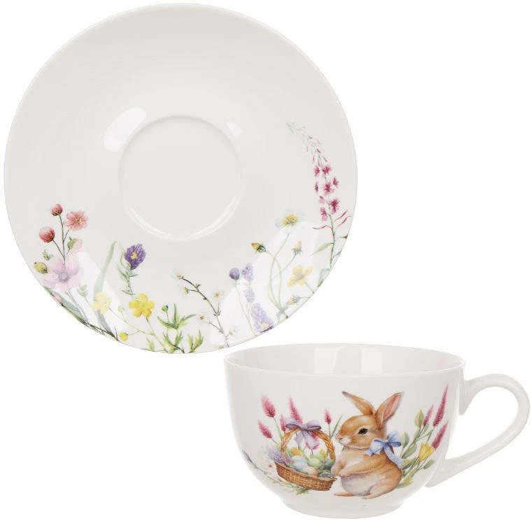 Чайний порцеляновий набір "Easter Melody" 2 чашки 250мл з блюдцями