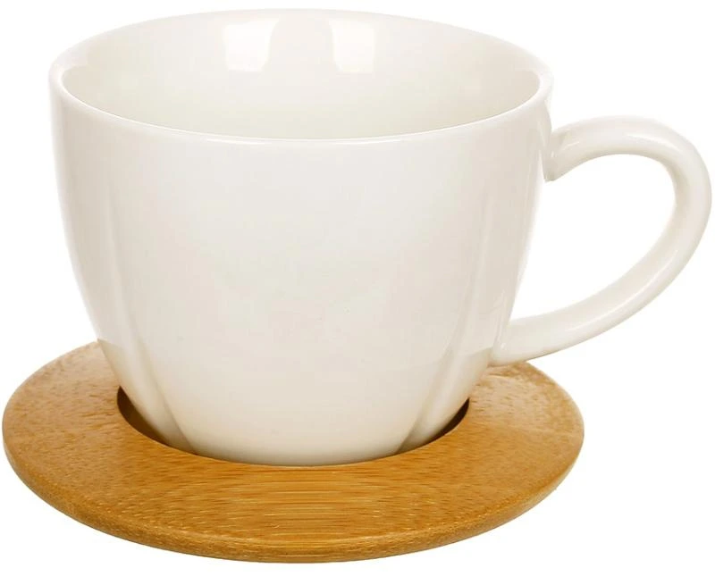 Чайно-кавовий набір Nouvelle Home 6 чашок 180мл та 6 бамбукових блюдець