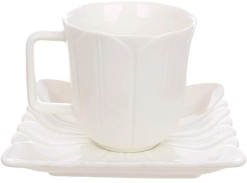 Чашка чайно-кавова порцелянова "White City Tulipe" 220мл із блюдцем