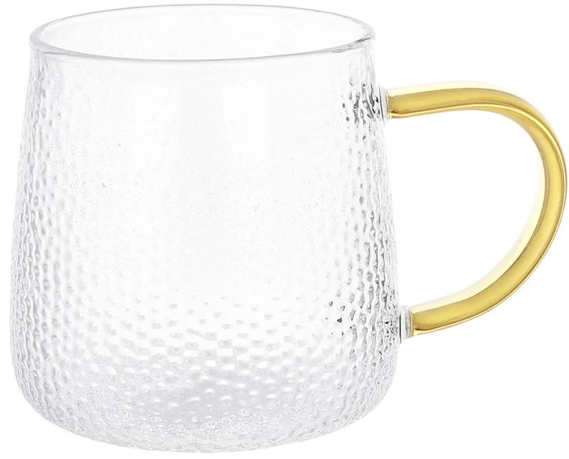 Кружка скляна "Monaco-Ice" 350мл, з жовтою ручкою