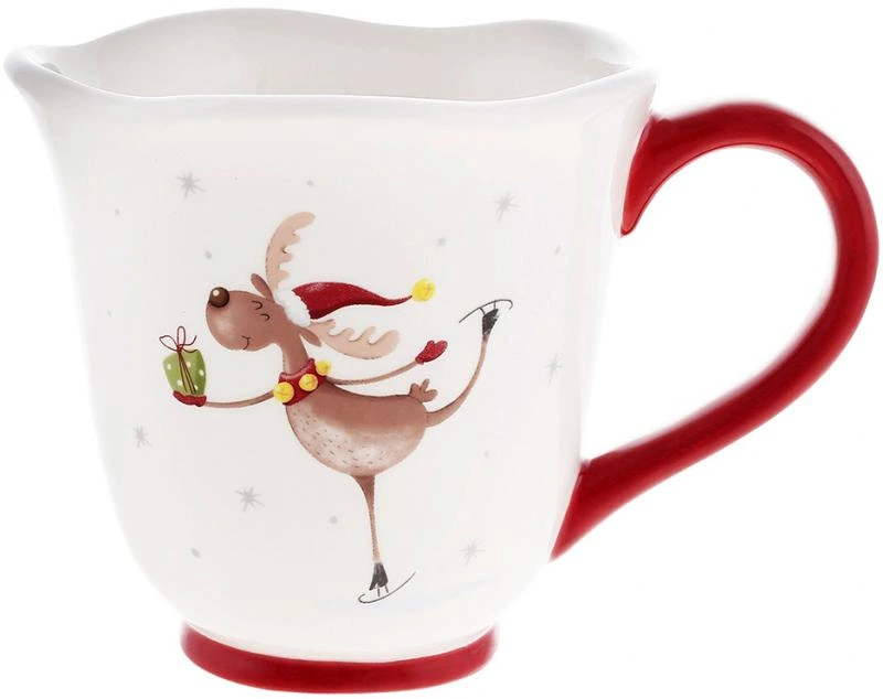 Кухлі керамічні "Олень на Лижах" 2 штуки по 470мл