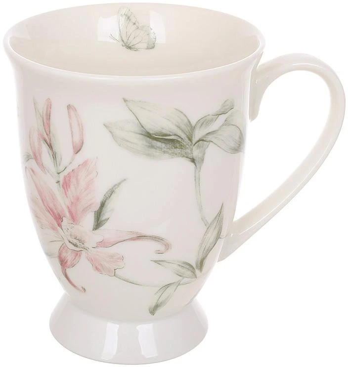 Кухлі порцелянові "Pink Orchid" 300мл, 6 чайних чашок
