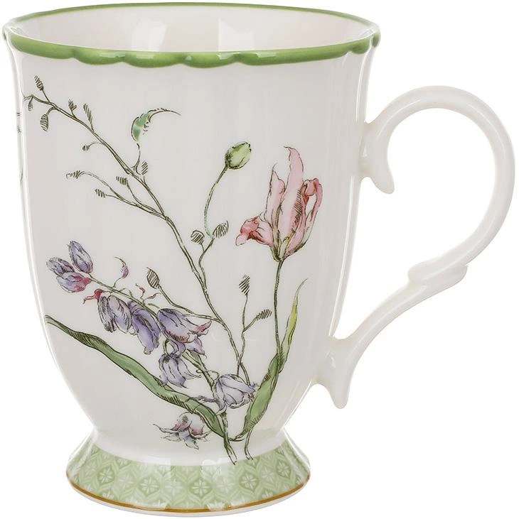 Кухоль порцеляновий "Wisteria Garden" 380мл, чайна чашка, зелена