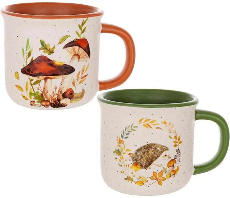 Набір 4 керамічні кружки "Лісова Поляна" 350мл