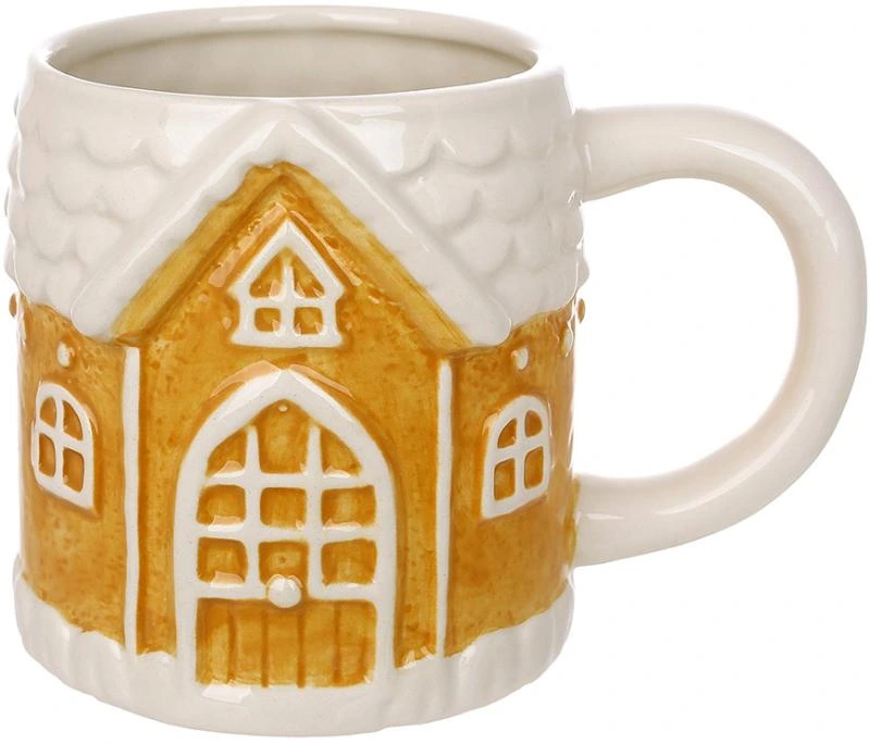 Набір 4 керамічних кружки "Пряничний Будиночок" 400мл