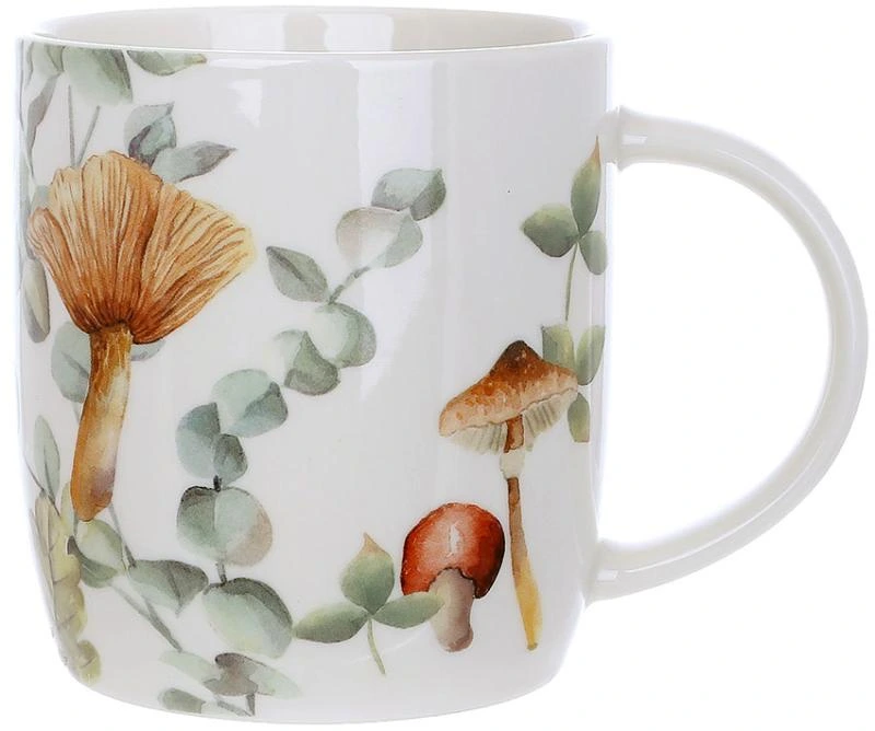 Набір 6 порцелянових кухлів (чашок) "Грибна Поляна" 360мл