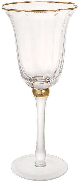 Набір 6 скляних келихів "Gatsby" 250мл (фужери для вина) із золотою облямівкою