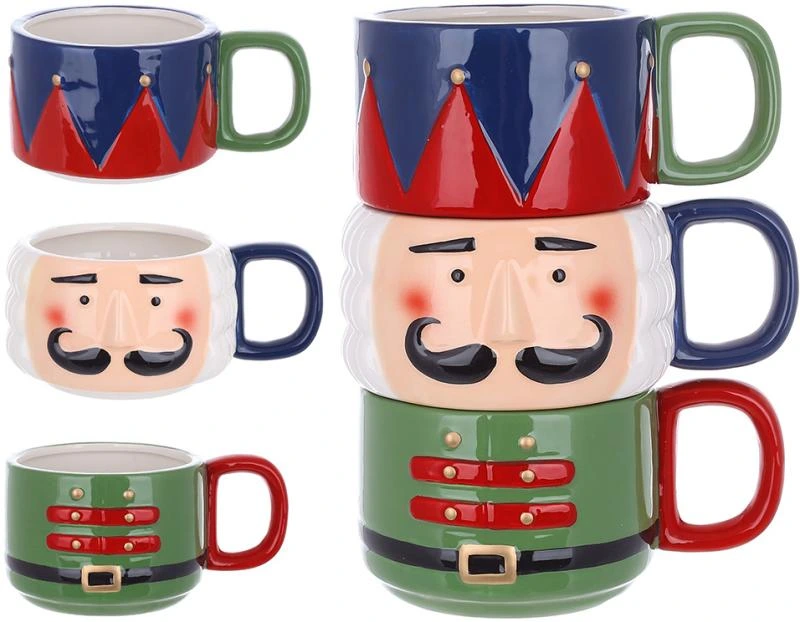 Набір кухлів керамічних "Лускунчик" 3 кружки по 380мл